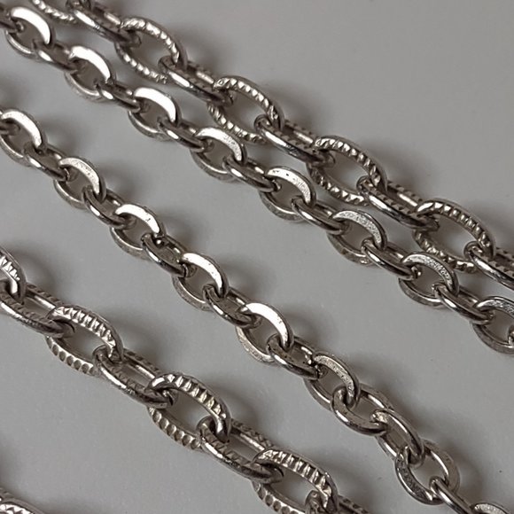 Silver Tone Sarah Coventry Vintage 2 Chain Necklace 30 Inches Long - Picture 6 of 9